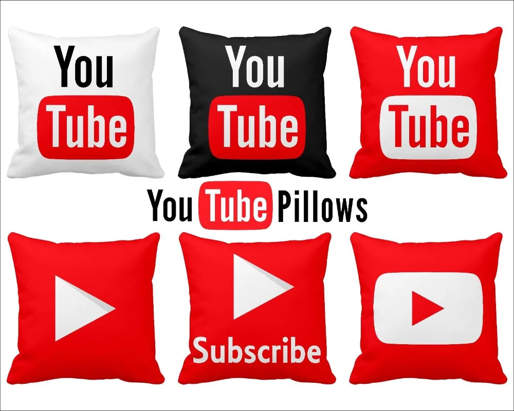 2 стороны ручной работы Youtube наволочка квадратной формы вам трубка играть головка