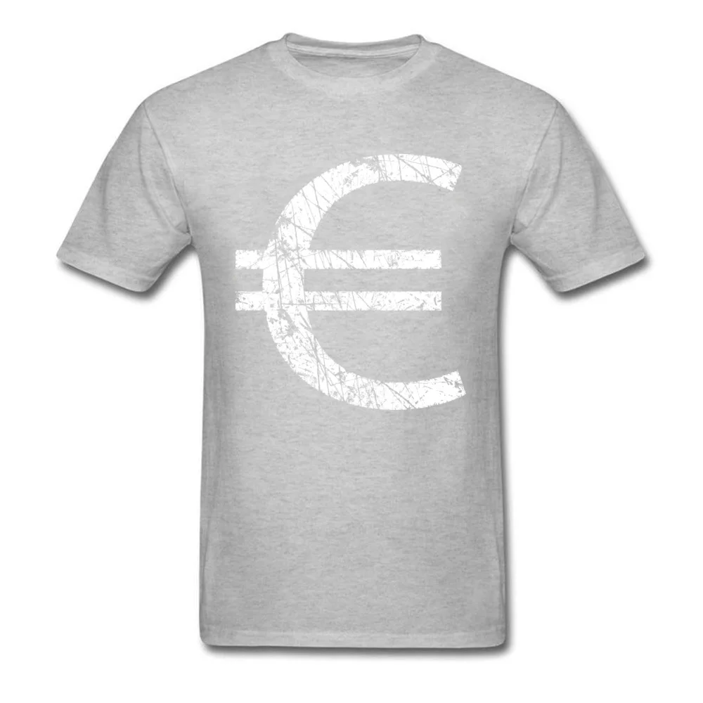 3D Printed Euro Currency Symbol Men's T-Shirt Discount Summer/Autumn Short Sleeve Crew Neck All Cotton Tops Shirts Tee Shirt Euro Currency Symbol grey