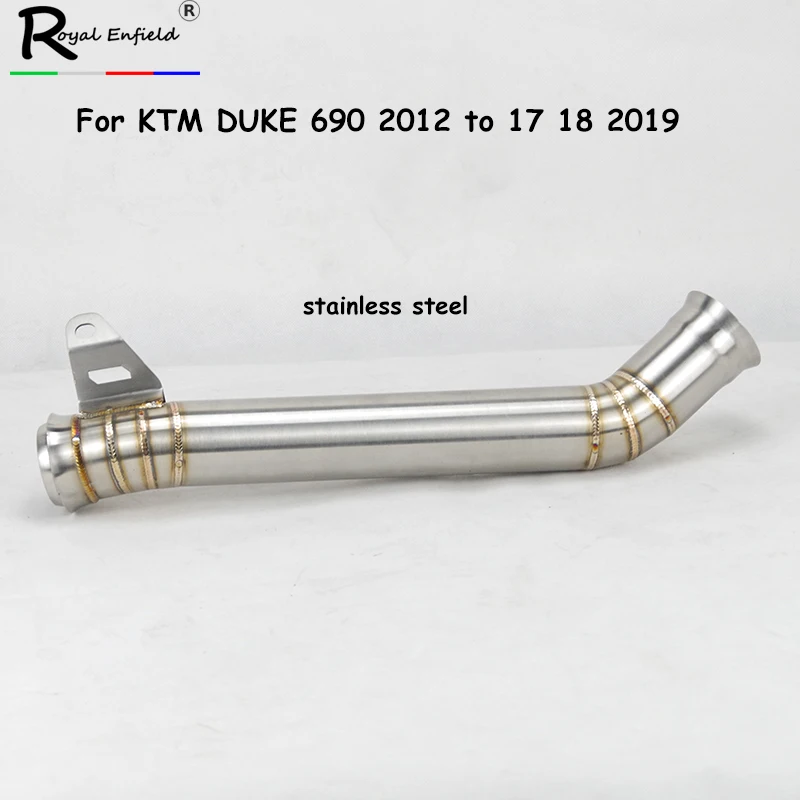

Motorcycle Link Pipe Exhaust Muffler Pipe Slip-on Eliminator Middle Mid Pipe For KTM Duke 690 2012 2013 2014 2015 2016 2017
