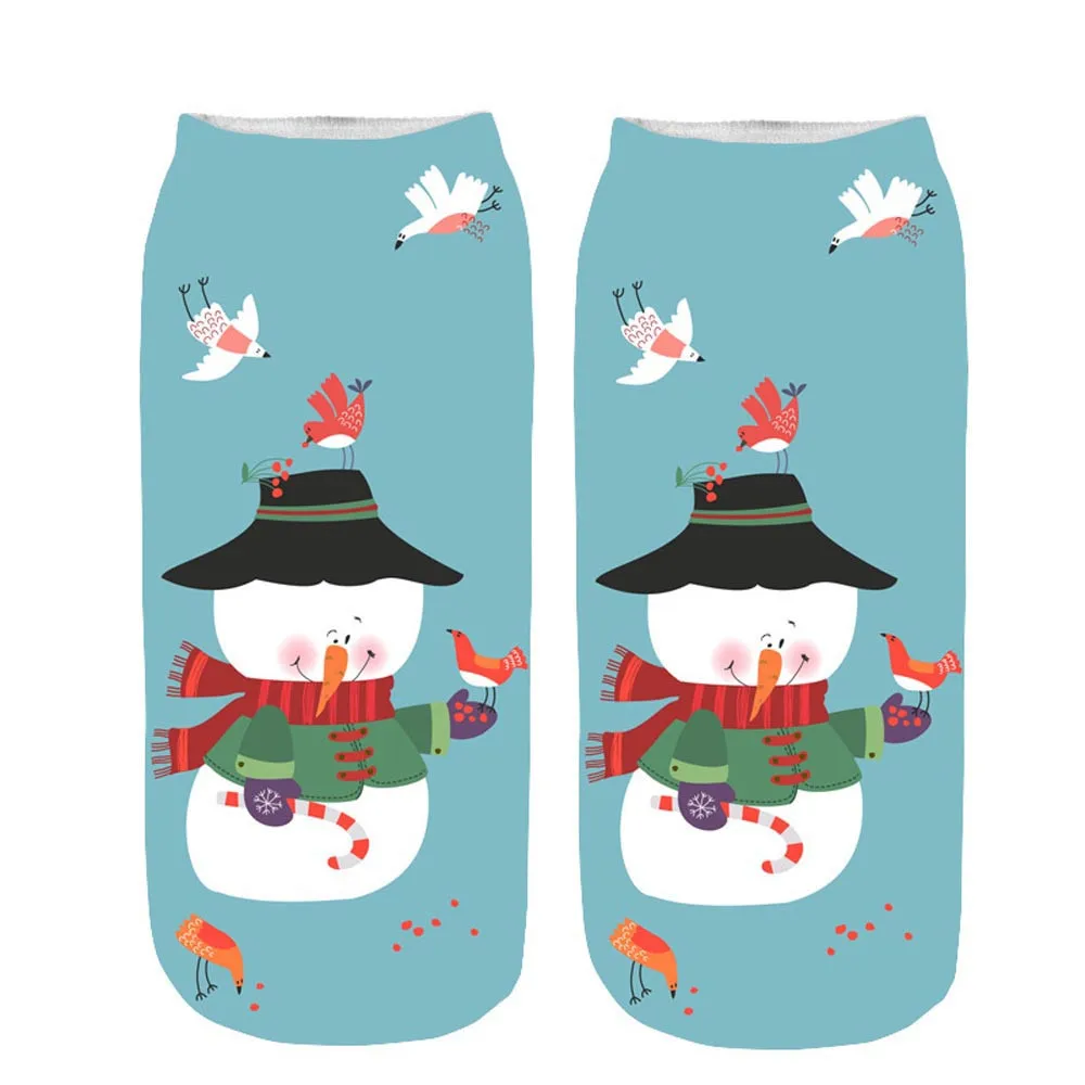 Носки мужские calcetines mujer носки мужские хлопковые дышащие унисекс рождественские Забавные 3D Модные Печатные Носки Укороченные носки T429
