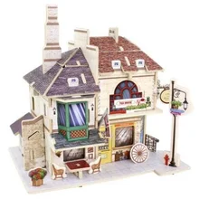 Новое поступление 3D паззлы деревянный дом Англия свадебное чайное строительство Развивающие игрушки Рождество подарок для детей подарок на год