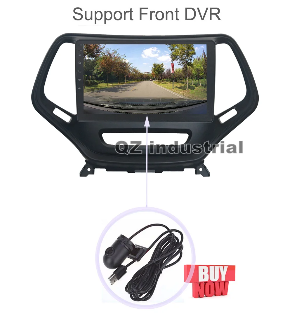 Discount QZ industrial HD 10.1" 8core Android 8.1 T8 for JEEP Cherokee car DVD player with 3G 4G GPS WIFI Navigation BT Radio RDS SWC Map 11