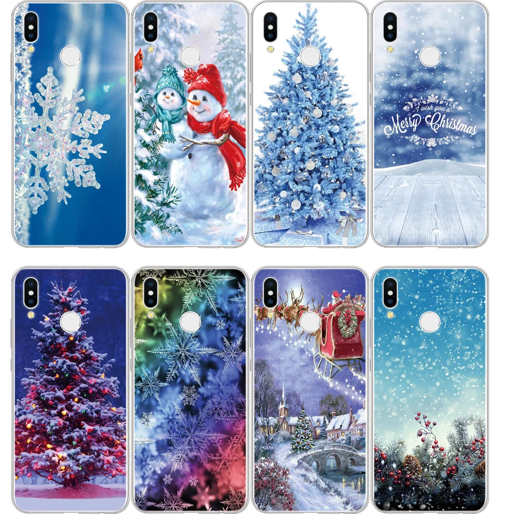 Рождественский Синий чехол для Huawei P20 Pro P8 P9 P10 Mate 10 Lite Mini 2017 P Smart Nexus 6p с