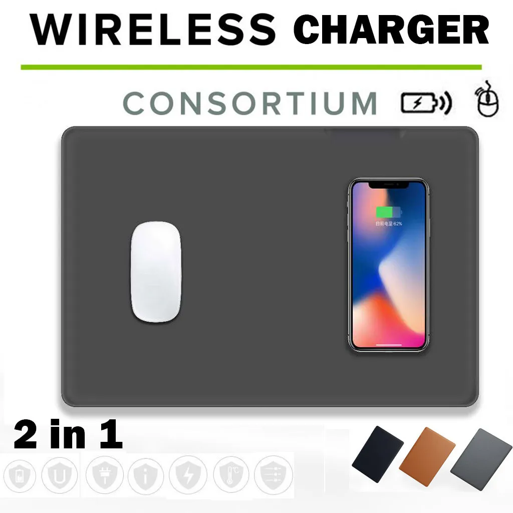 

10W QI Wireless Charging Mouse Pad Desktop Charger For iPhone X Samsung Note8 for Moto X for Sony Xperia Z4 for HUAWEI P30