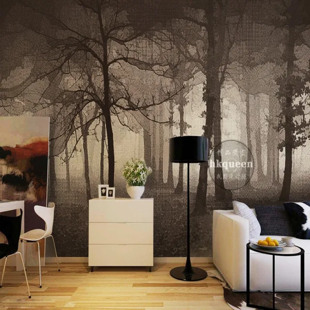 Free Shipping 3D Nordic simple elegant forest wallpaper background ... Free Shipping 3D Nordic simple elegant forest wallpaper background ...