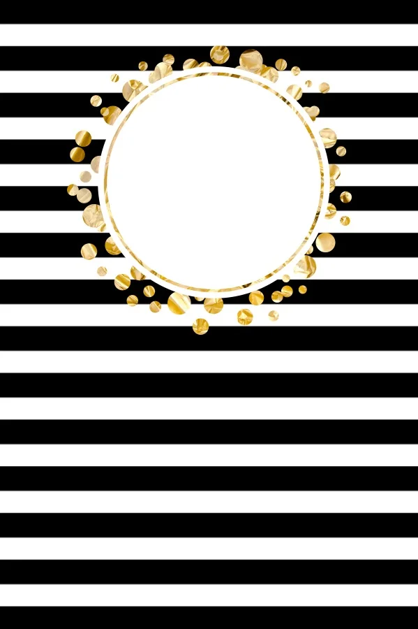 

Laeacco Photographic Backgrounds White Black Stripes Golden Customized Birthday Party Photography Backdrops For Photo Studio
