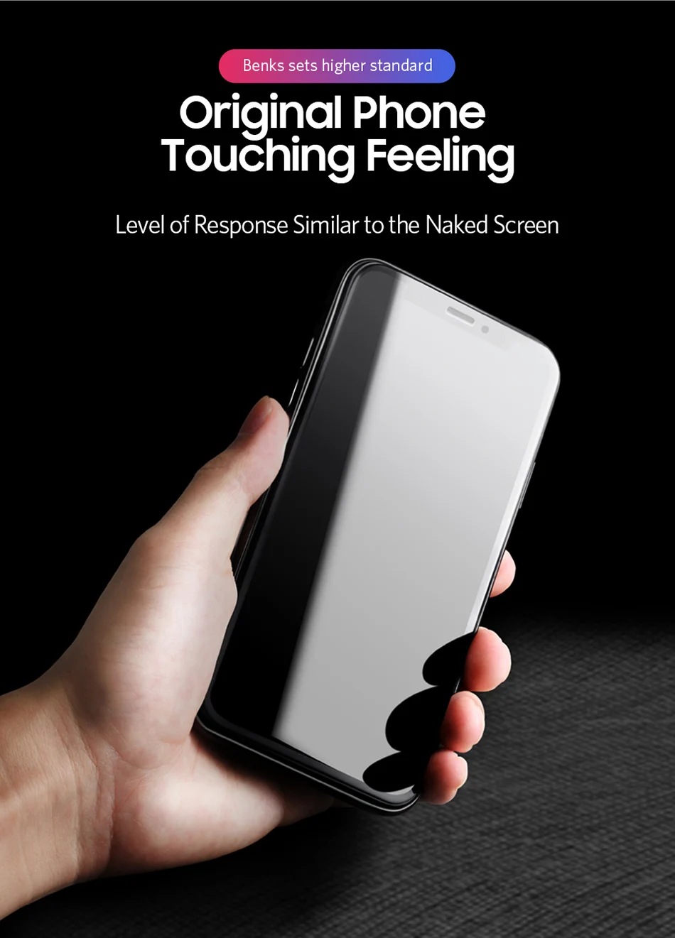 Benks Anti Spy Tempered Glass For iPhone XS 5.8'' XS MAX 6.5'' Full Protection Cover For XR 6.1 Screen Protector Anti Glare Front Film (4)