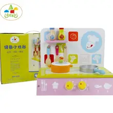 Большие размеры брендовые Детские деревянные кухонные игрушки с кулинарной скамейкой и горшком игрушки/Детские ролевые игры кухонные аксессуары игрушки