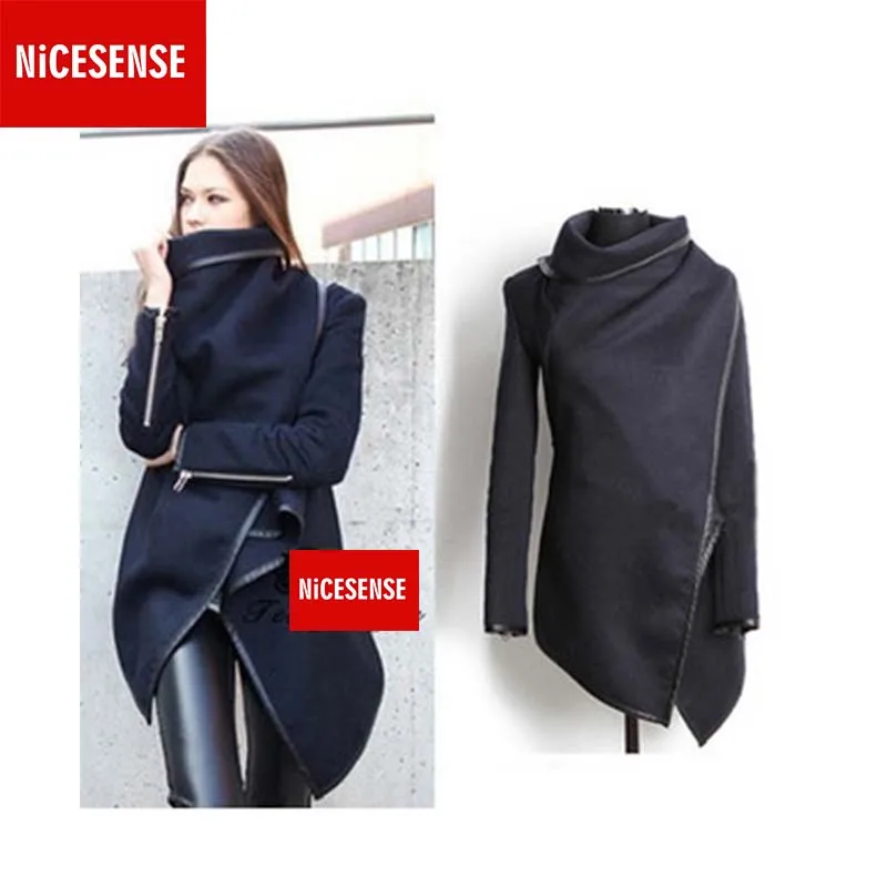 

winter coat women black sobretudo poncho casaco feminino abrigos mujer invierno 2016 manteau female overcoat red manteau femme