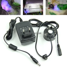 Ultrasonic12 LED Pond Mist Maker Fogger Water Fountain 3 Color Light EU Plug Y05 C05
