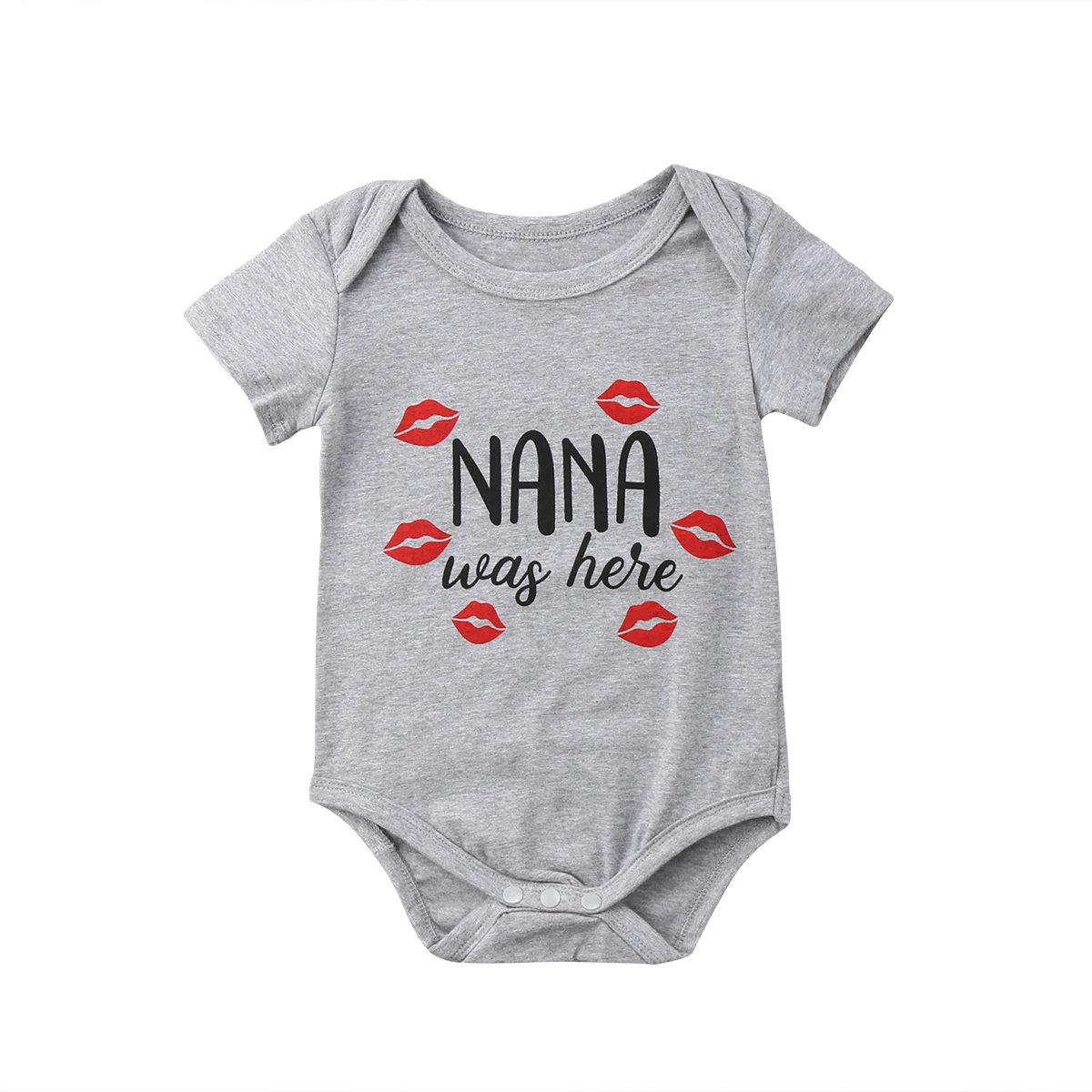 Серый I love NANA/Милый хлопковый комбинезон для новорожденных девочек и мальчиков, комбинезон для детей, одежда для малышей, 3 цветные наряды, Новинка лета года - Цвет: Серый