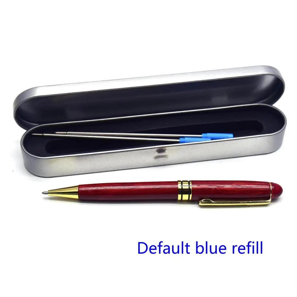 Guoyi G088 высококачественные деревянные шариковая ручка из красного и белого дерева для обучения, офиса, школы, канцелярские принадлежности, Подарочная роскошная ручка и бизнес-ручка для отеля - Цвет: Red Box-Blue ink