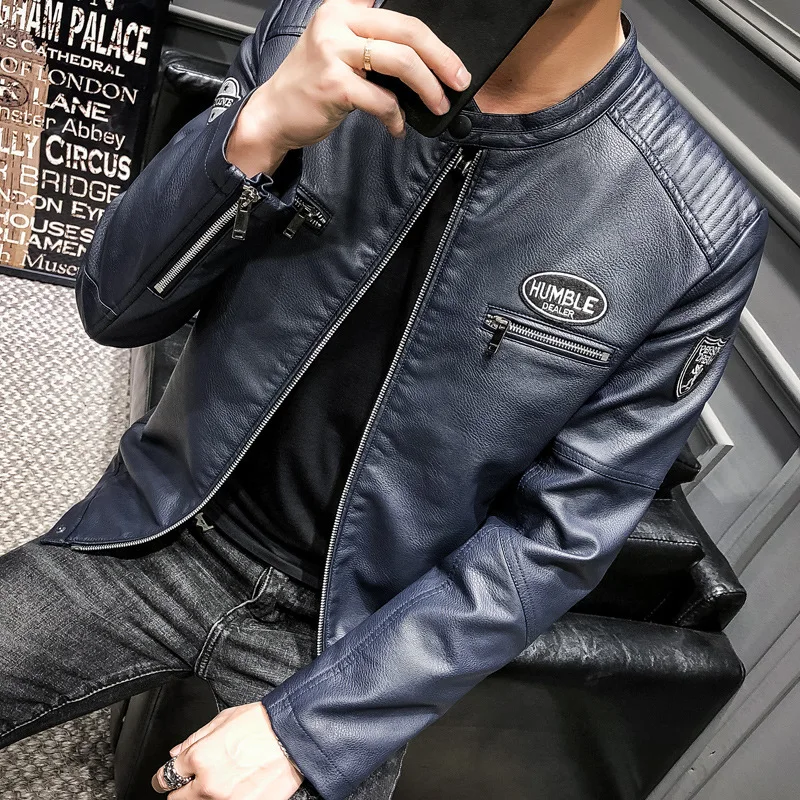 Autumn Leather Jackets Coats Motorcycle Leather Jacket Men Men's