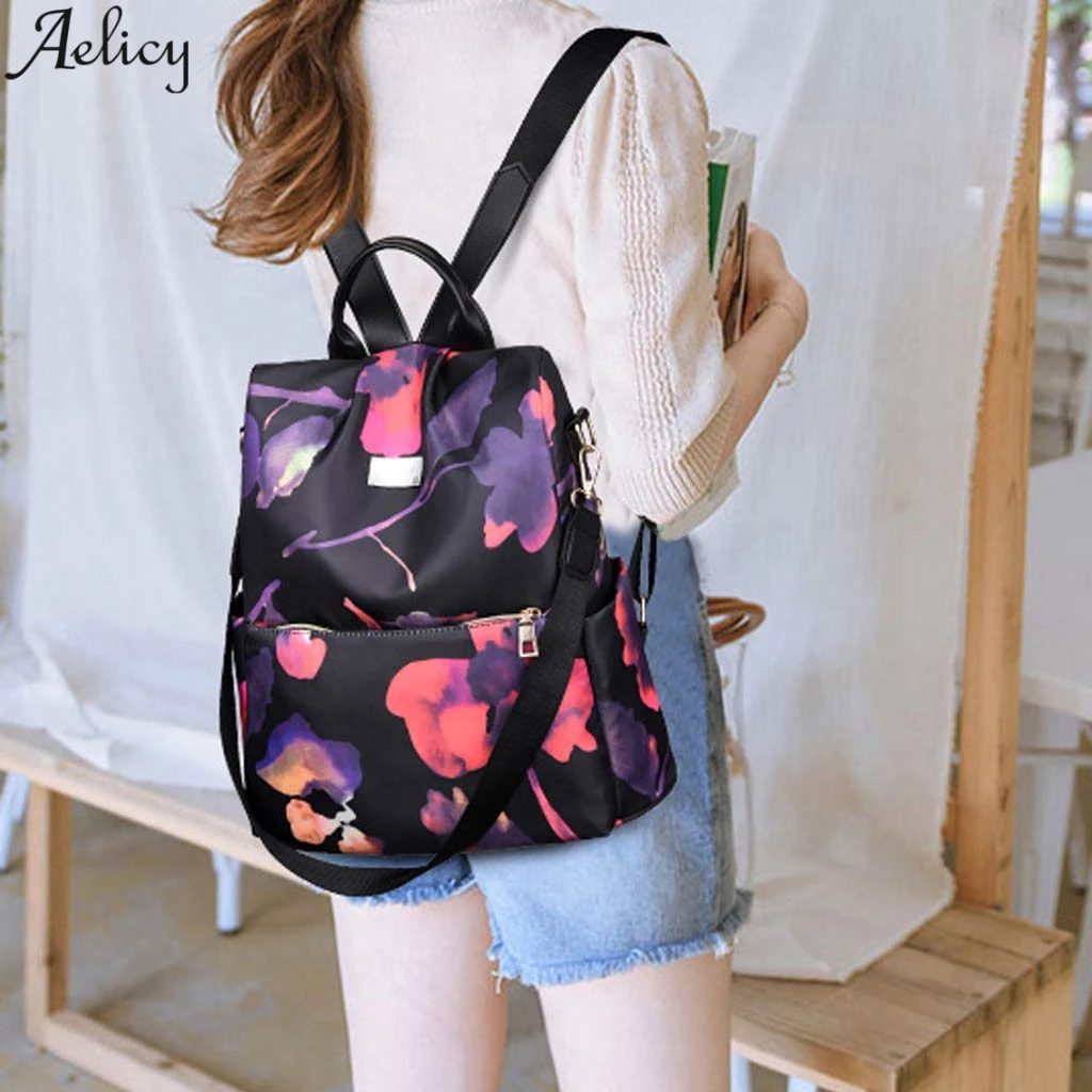 Aelicy Fashion Women Print Nylon Backpack High Quality Teenage Girls Female School Shoulder Zipper Color Bag Bagpack Mochila Aelicy Fashion Women Print Nylon Backpack High Quality Teenage Girls Female School Shoulder Zipper Color Bag Bagpack Mochila