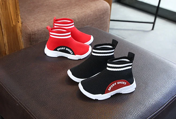

Spring and autumn models trend solid color children's socks shoes casual shoes Korean boys and girls knitted shoes