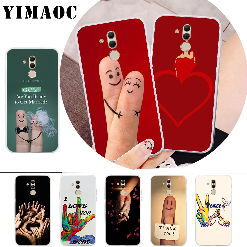 

YIMAOC Creative love finger painting Soft Case for Huawei Mate 20 10 Nova lite 3 3i 2i Y6 Y7 Prime Y9 Cover