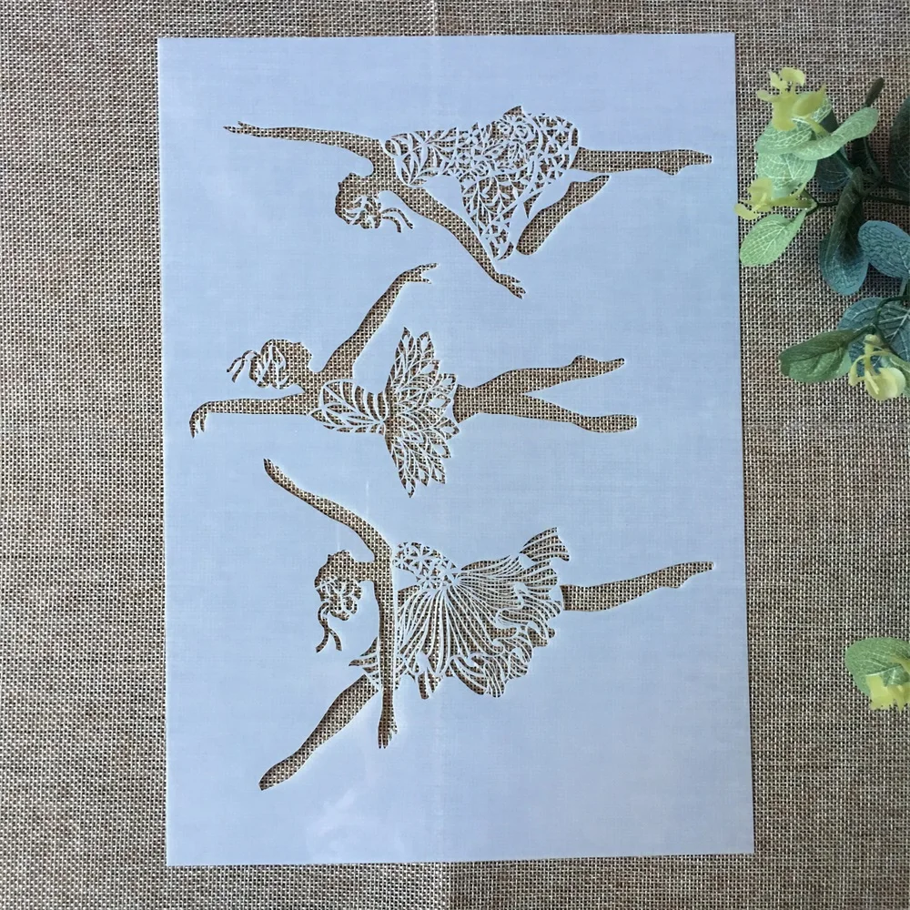 

29*21cm Dancing Ballet Girls DIY Layering Stencils Wall Painting Scrapbook Coloring Embossing Album Decorative Card Template