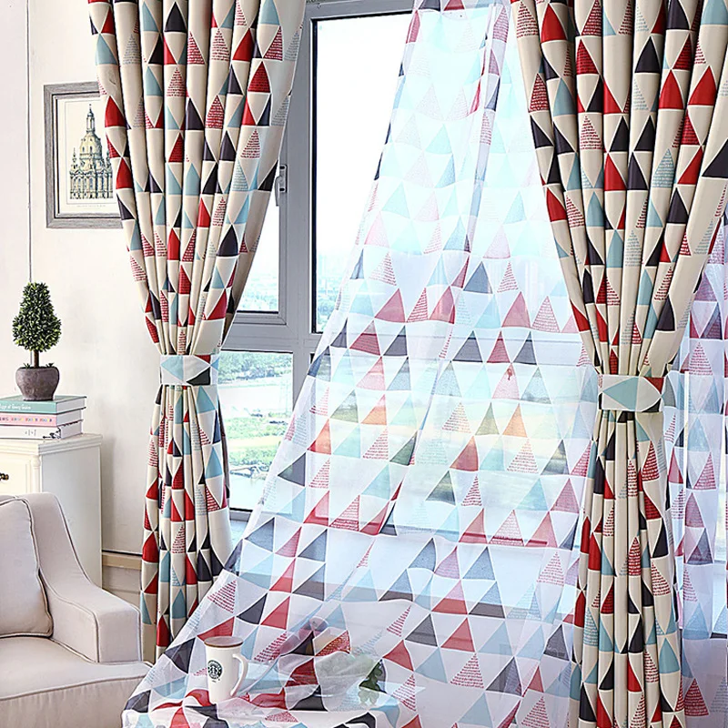 Geométrico Cortinas para sala de estar niños habitación dormitorio Blackout Cortinas de Voile Tulle Cortinas niño WP211 y 30 Geométrico Cortinas para sala de estar niños habitación dormitorio Blackout Cortinas de Voile Tulle Cortinas niño WP211 y 30