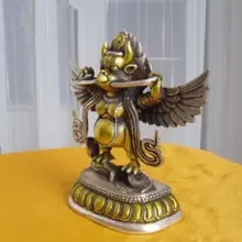 Тибетский серебряный буддийский бронза GARUDA статуя bouddha покрытием статуя украшения сада натуральная латунь бронза