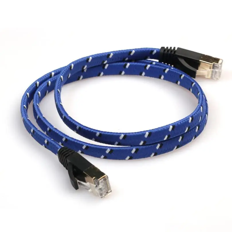 Black Color : Black Network Accessories LAN Cable Tools 1m CAT7 10 Gigabit Ethernet Ultra Flat Patch Cable for Modem Router LAN Network Built with Shielded RJ45 Connectors