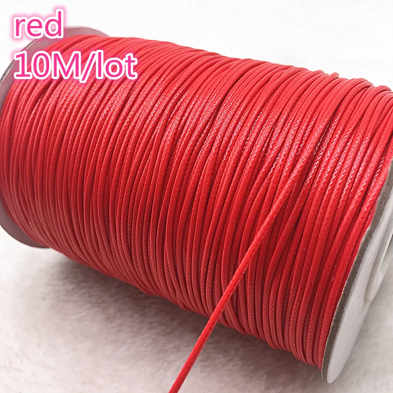 10meters 1mm RED Waxed Cotton Cord Waxed Thread Cord String Strap Necklace  Rope Bead DIY Jewelry Making For shamballa Bracelet - AliExpress
