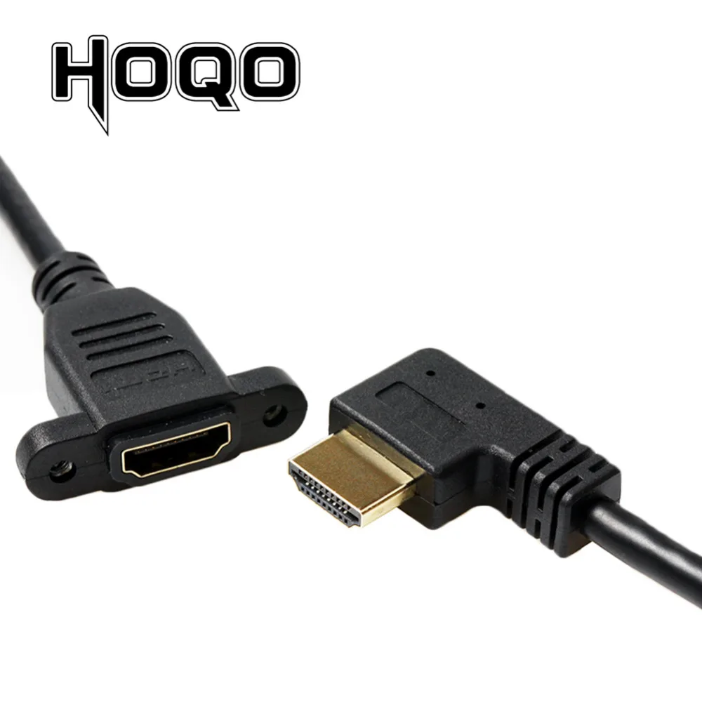 HDMI2.0 4K * 2K короткий вниз угол 90 градусов HDMI штекер к гнезду удлинитель Панель