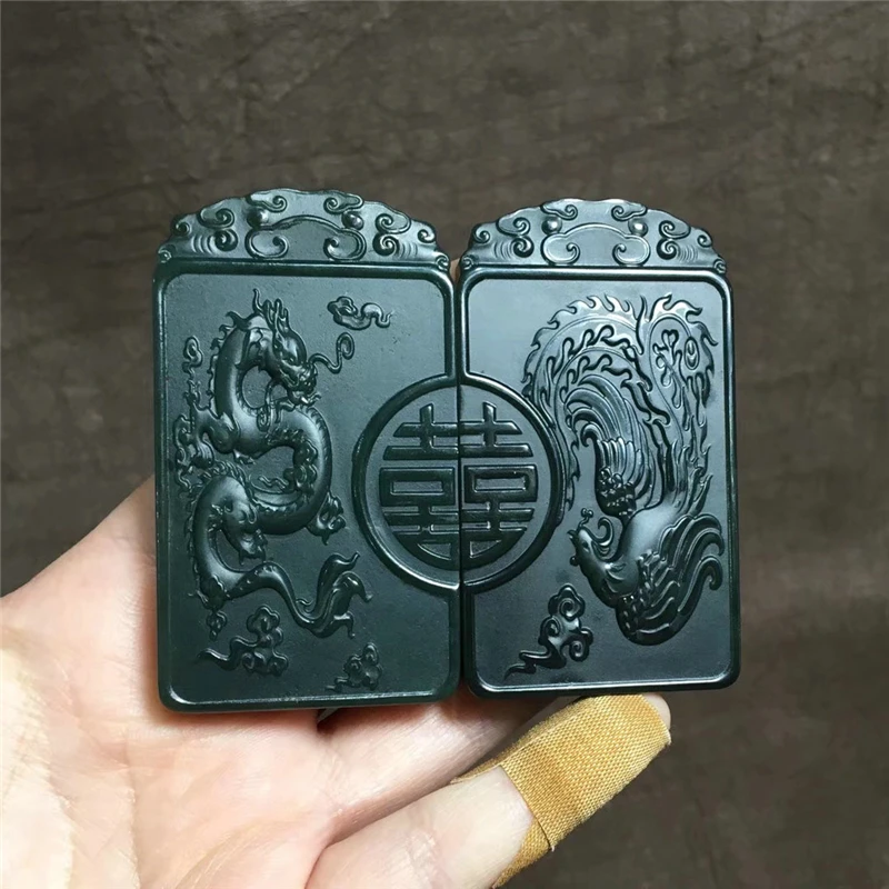 Синьцзян хотян Yuqingyu дракон феникс парные Подвески hp38