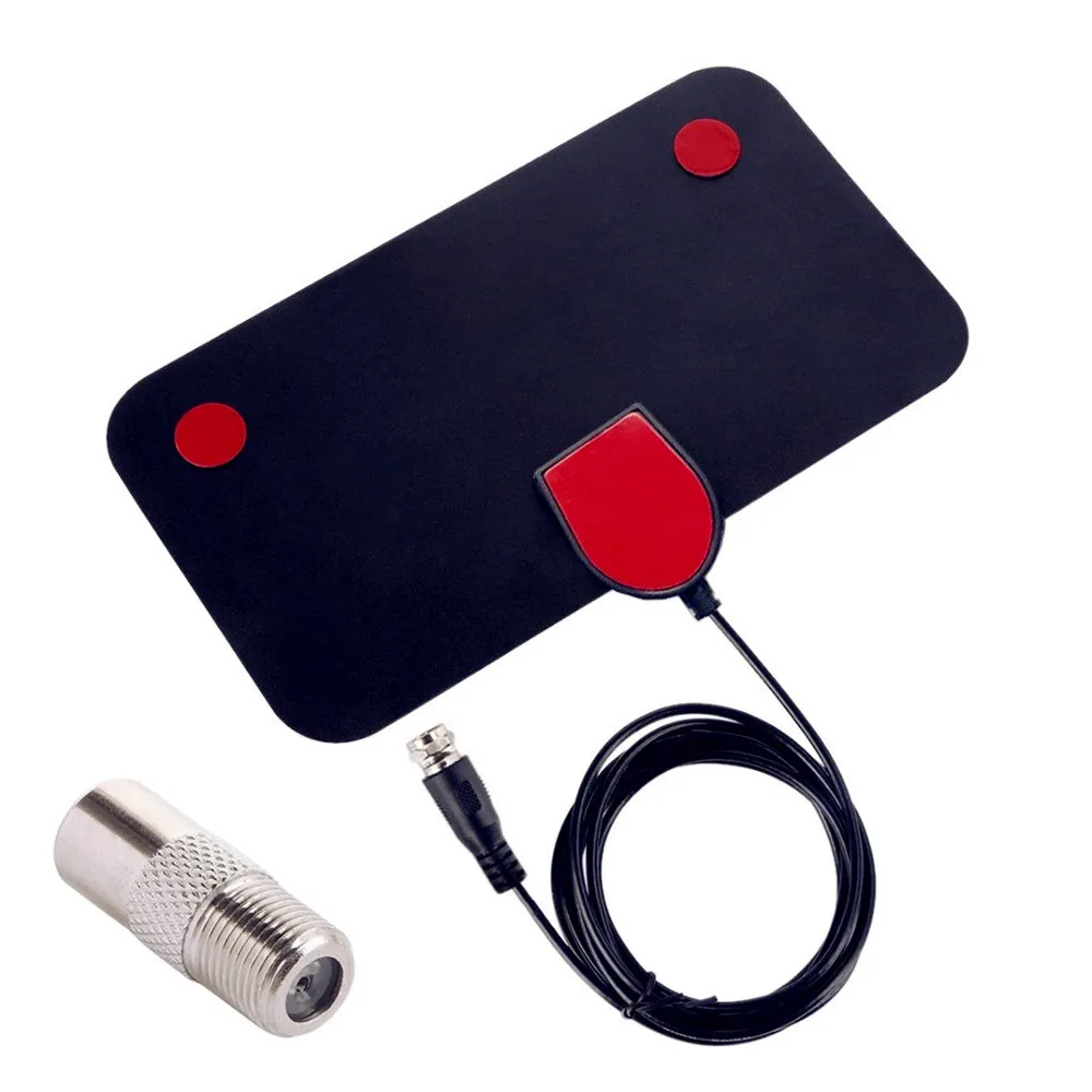 AH-LINK Indoor High Gain 4K 25DB HDTV DTV Box Digital TV Antenna 80 Miles Booster Active Aerial HD Flat Design Signal Receiver 