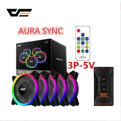 Aigo DR12-Pro 3 P-5 в AURA SYNC компьютер PC Вентилятор охлаждения RGB Регулировка светодиодный 120 мм тихий + ИК-пульт компьютера кулер охлаждения RGB чехол