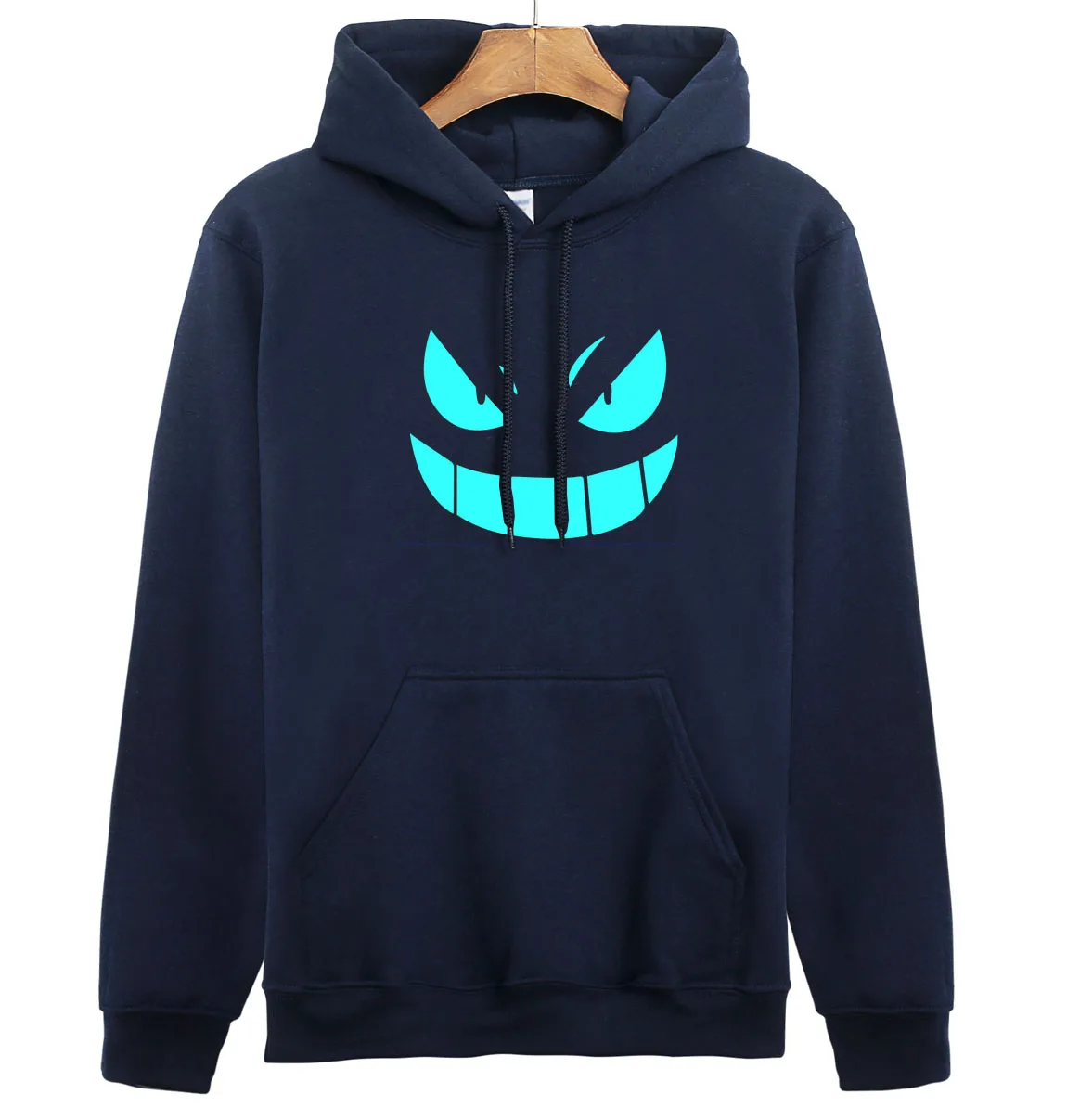 2018 Men s New Arrival Brand Hoodies Luminous Pokemon Go Pocket Monster Gengar Pullover Hoodie Sweatshirts 3