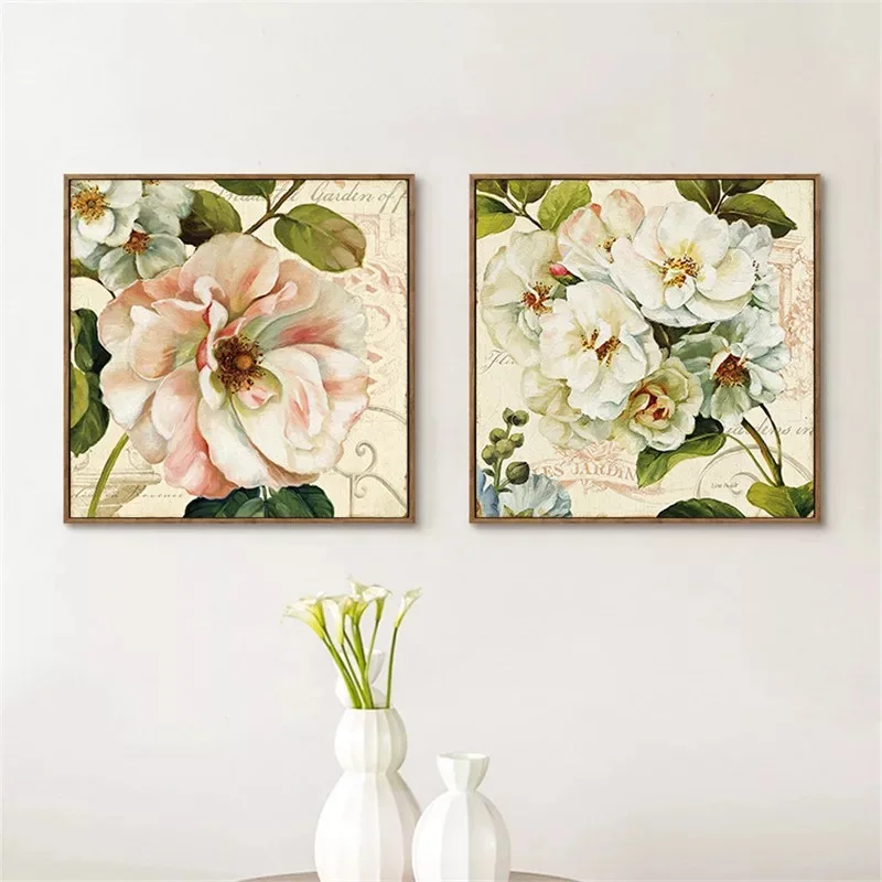 Classic Flowers Nordic Poster Decorative Painting Wall Art Print Canvas Painting Posters Wall Pictures For Living Room Unframed