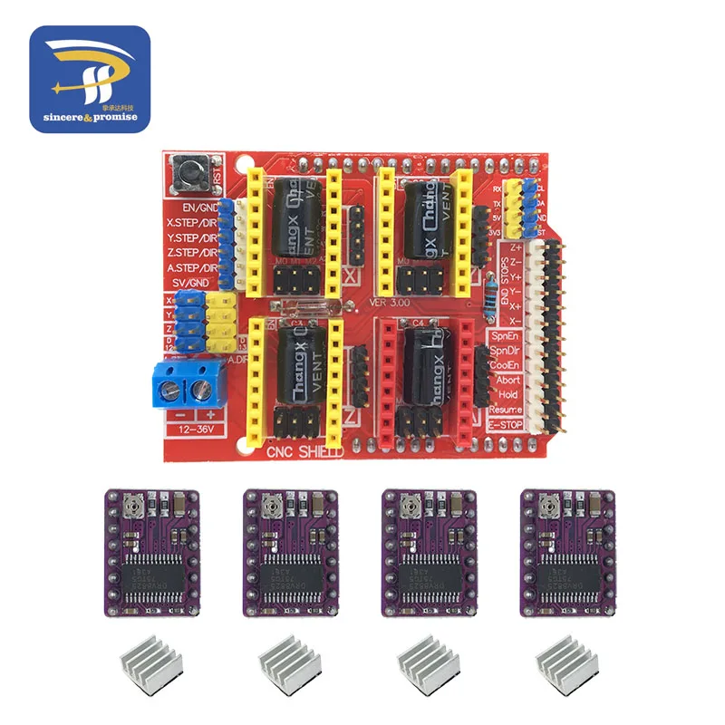 CNC щит v3 гравировальный станок/3d принтер/+ 4 шт. DRV8825 драйвер Плата расширения для Arduino
