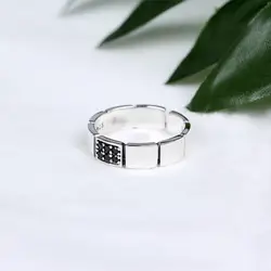 Реального Чистая 925 пробы серебро высокое качество кольца ювелирные изделия Новая мода черный кубический циркониевые кольца для Для