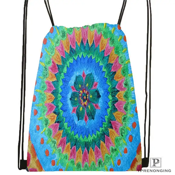 Custom magnificent_mandala_ походная сумка на шнурке Cute Daypack Kids Satchel(черная спинка) 31x40 cm#180612-02-26 - Цвет: Drawstring Backpack