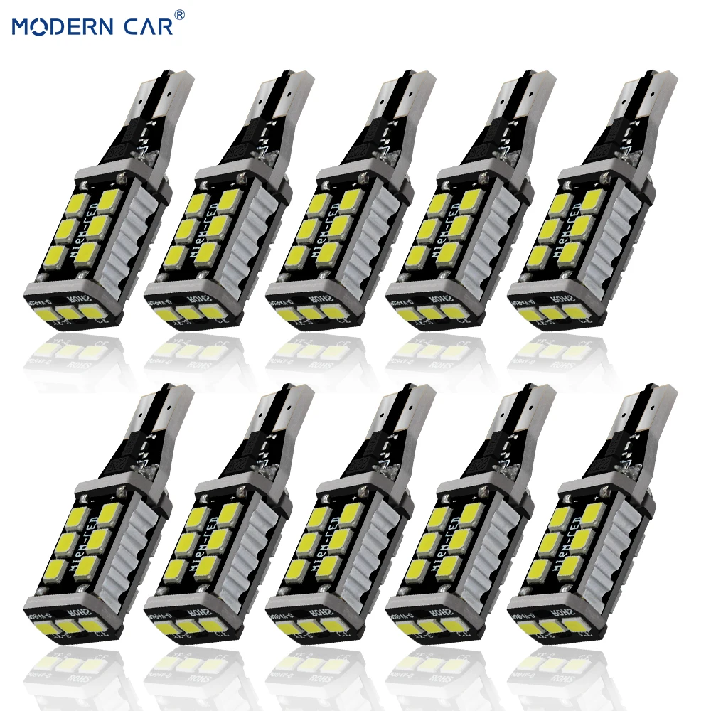 Современные автомобильные парковочные фонари заднего хода Canbus 10x T10 T15 LED W16W 15SMD