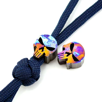 

TC4 Titanium Alloy Punisher Knife Beads Umbrella Rope Fall EDC Umbrella Knife Knife Pendant Tool CNC Production NEW