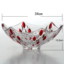 Модная большая Фруктовая тарелка, миска для фруктов, домашний хрустальный стеклянный лоток для сухих фруктов