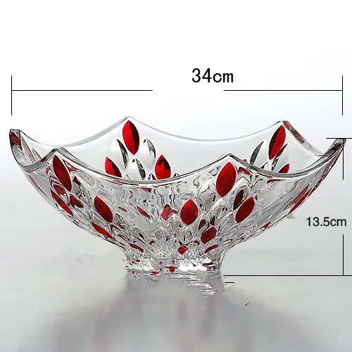 Fashion fashion Large fruit plate fruit bowl home crystal glass dry
