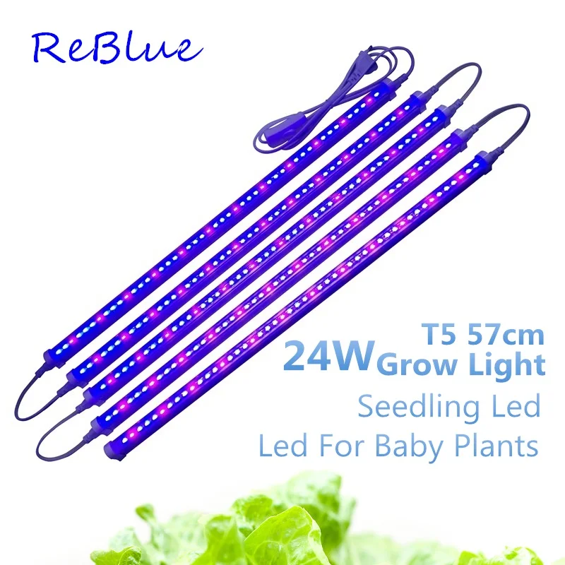  ReBlue Grow light Fitolampy Phyto Lamps Plant Light 57cm 24W T5 Led Grow Light Full Spectrum Grow L - 32855497193