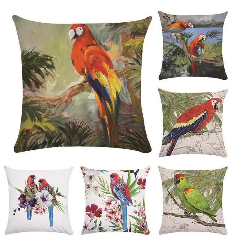 

45cm*45cm Parrots super soft cushion cover and sofa pillow case Home decorative pillow cover