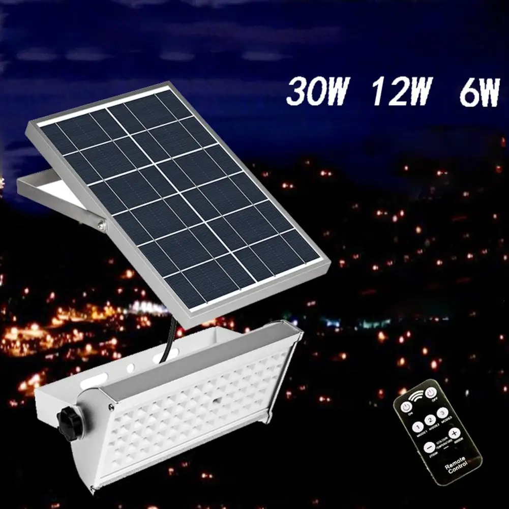 30 W/12 W/6 W IP65 Водонепроницаемый радар Сенсор прожектор на солнечных батареях с удаленным Управление белый свет 6500 K