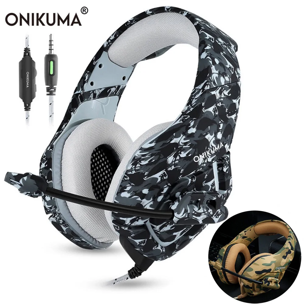 ONIKUMA K1 Casque Camouflage PS4 Headset with Mic Stereo Gaming Headphones for New Xbox One Cell Phone PC Laptop ONIKUMA K1 Casque Camouflage PS4 Headset with Mic Stereo Gaming Headphones for New Xbox One Cell Phone PC Laptop