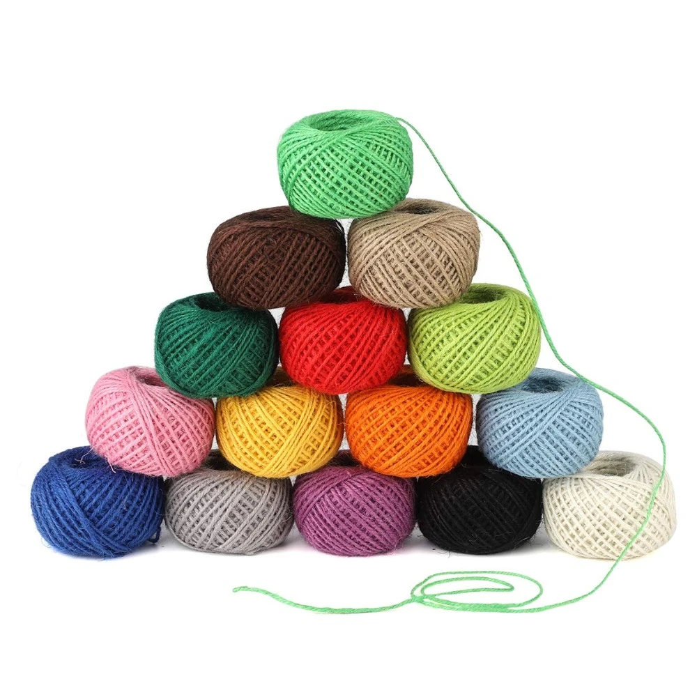SanGlory Natural Jute Twine String,3Pcsx328 Feet Arts Crafts Gift Twine 3Ply Jute String Rope 2mm Heavy Duty Industrial Packing String for Christmas,Festive,Gardening Applications and DIY Decoration 