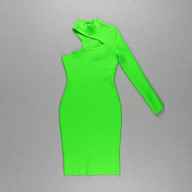 Зимнее Стильное женское сексуальное черное зеленое Бандажное платье с длинными рукавами дизайнерское модное вечернее платье Vestido