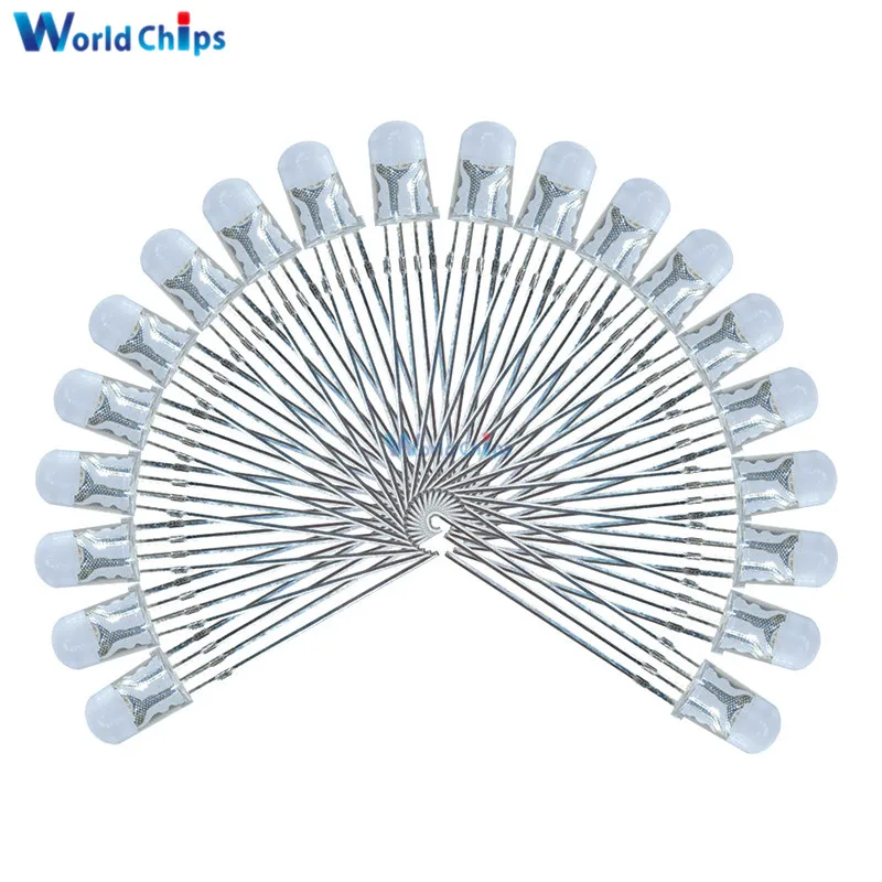 

50Pcs Multicolor 4pin 5mm RGB Led Diode Light Lamp Tricolor Round Common Anode LED 5 mm Light Emitting Diode