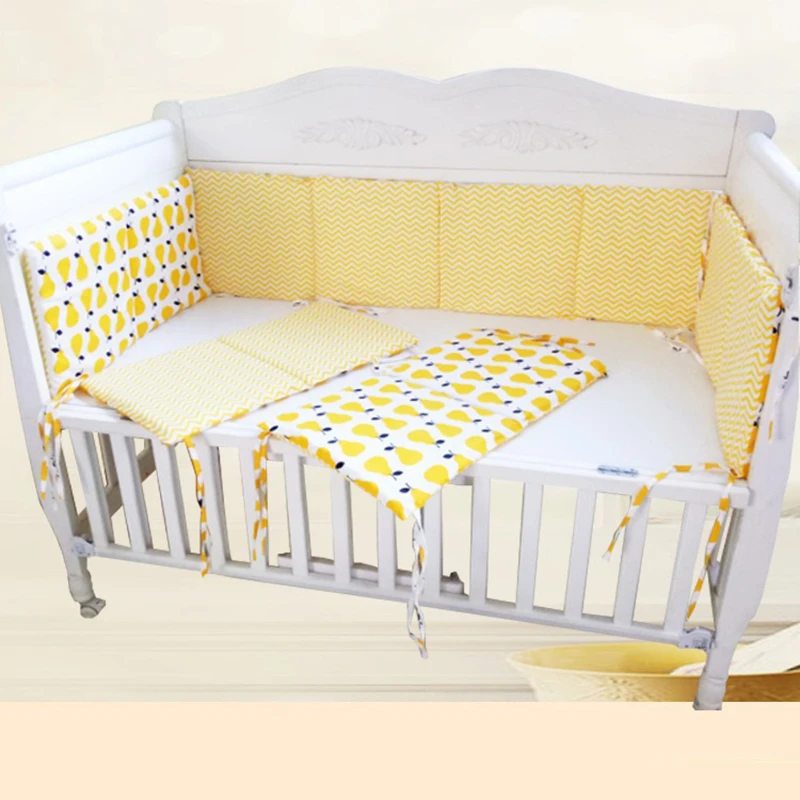 30cmx60cm Pure Cotton Baby Bedding Suite Pure Cotton Lace Baby Bed Flower Colour Splicing Large Bed Bumper  Can Be Washed