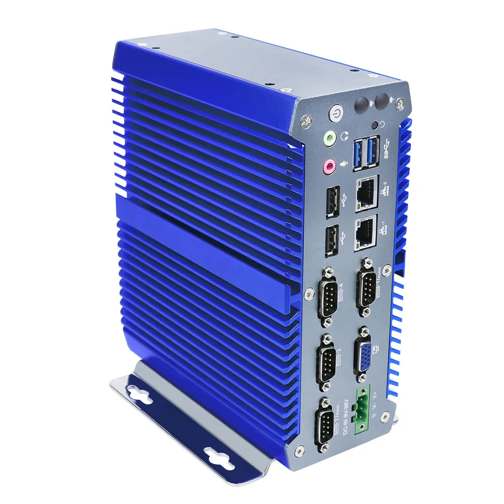 Чехол Yanling industrial Mini PC Голубой ITX Intel Core i5 7200u Dual Lan Turbo Boost 3 1 ГГц тонкий клиентская
