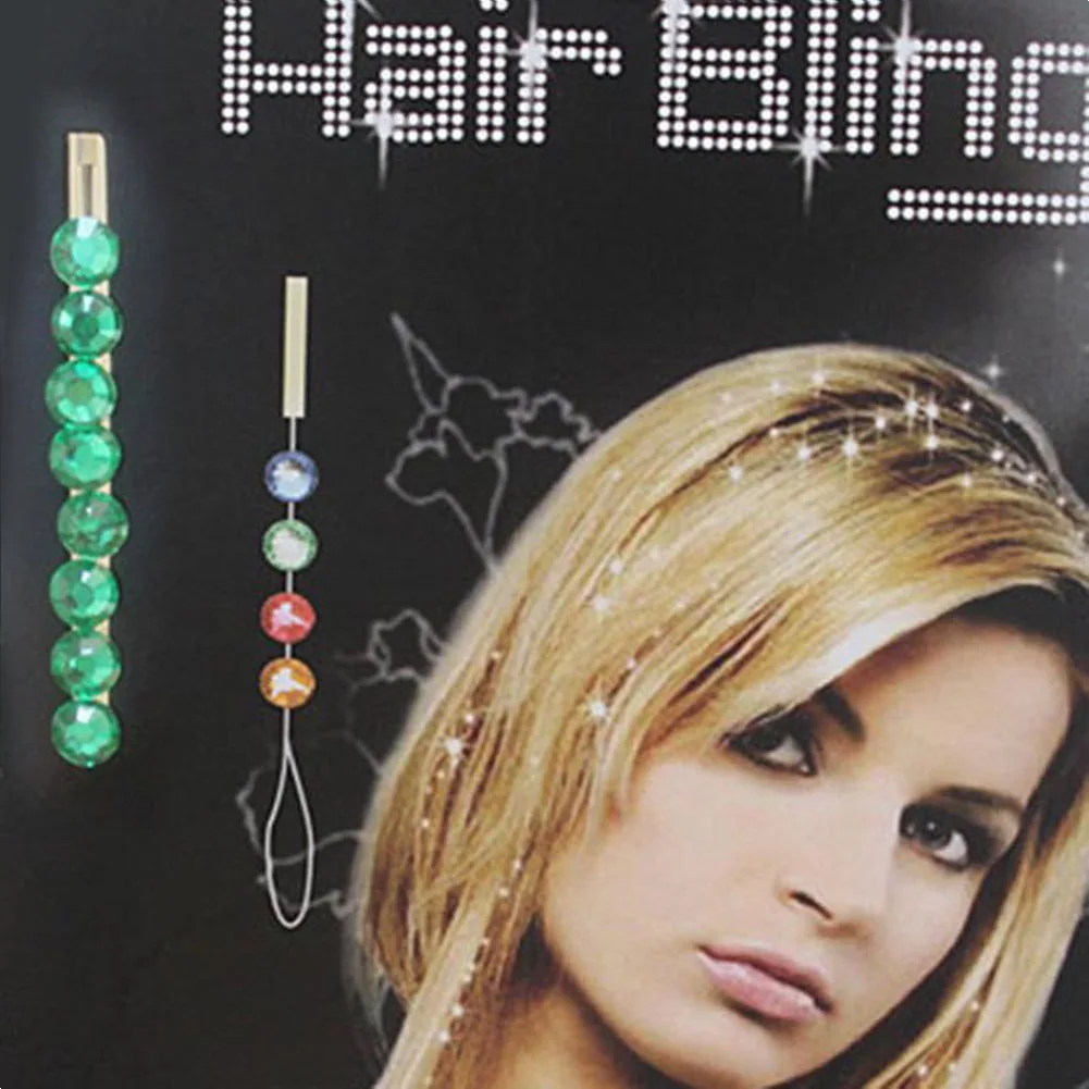 Зеленый Новая мода женщин алмаз 8 кристаллов клип вихревой спираль Bling заколка для волос - Цвет: Зеленый