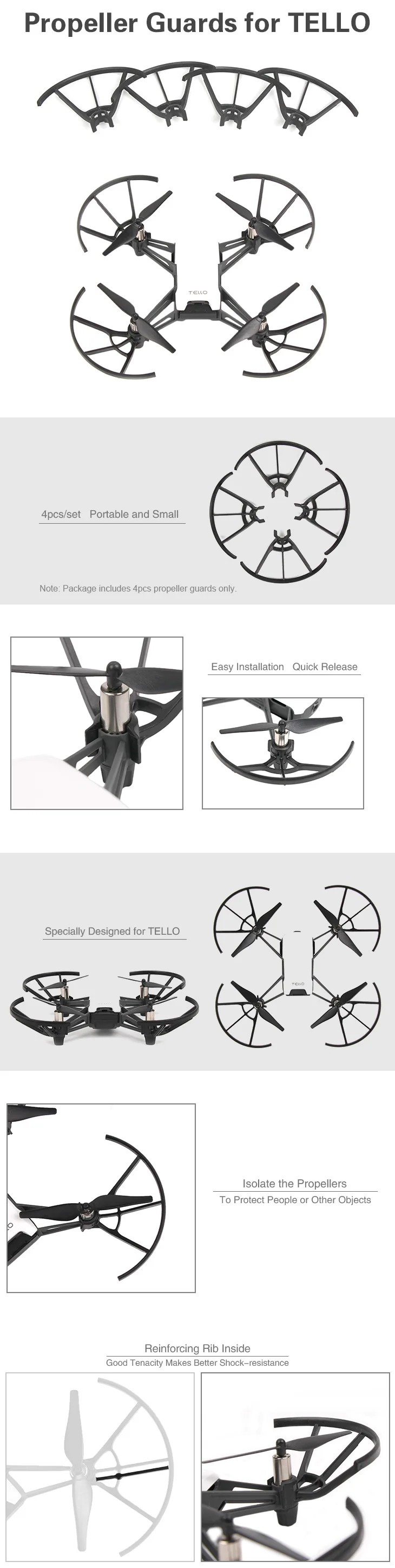 TELLO защита пропеллеров протектор для DJI TELLO комплектующие винта