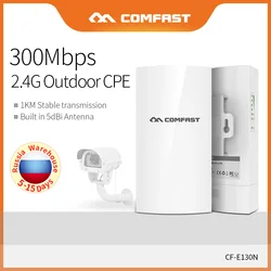 COMFAST Mini puente AP inalámbrico para exteriores, punto de acceso de largo alcance de 300Mbps, 2,4 Ghz, 1KM, antena WI FI de 5dBi, nanoestación, CPE, CF E130N